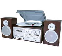 Boytone BT-28SPS Bluetooth Classic Style Record Player Turntable with Am/FM Radio, Cassette Player, CD Player, 2 Separate Stereo Speakers, Record Vinyl, Radio, Cassette to MP3 SD Slot USB, AUX Silver