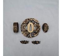 Boyu Japanese Samurai Sword KOSHIRAE-TSUBA FUCHI KASHIRA MENUKI Antique Copper 01-08 (FGT07, 3.14in-3.54in)