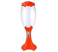 Boyuan Dispensador de Torre de Cerveza 3L, dispensador de Bebidas de Vino de Zumo de Bebidas claras, con Luces de Colores y Tubo de Hielo extraíble, para Bar, Fiesta, Restaurante, ktv,Rojo