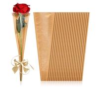 BOYYOEE 50 bolsas de papel de estraza para ramo de flores, mangas florales para ramo de rosas para boda, cumpleaños, graduación, aniversario, regalo del día de la madre, 1.5 x 4.7 x 15.7 pulgadas