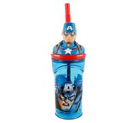 Boyz Toys STOR Vaso FIGURITA 3D 360 ML. Avengers Gallery Captain America, Azul, 23 x 7.5 x 7.5 cm