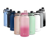 BOZ 1l Acero Inoxidable Y Botella, 1 Litro Botella Térmica orekóva Aislamiento Doble Pared, BPA Free Boca Ancho Termo Y Ro'ysã ha Haku, No Derrame Botella Isotérmica (Gradiente Rosa)