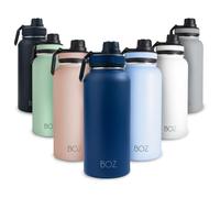 BOZ Botella Agua Acero Inoxidable de 1l, Botella Térmica 1 Litro con Aislamiento de Doble Pared, Termo Agua Fría y Caliente de Boca Ancha Sin BPA, Botella Isotérmica Antiderrame Color Azul Oscuro