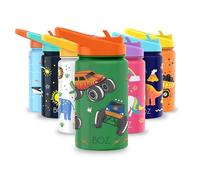 BOZ Botella Agua Niños, Cantimplora Infantil de Acero Inoxidable Infantil, con Tapa Antigoteo Niños, para Bebe, Niña o Garrafa Agua Criança, Sin BPA, (14 oz (414 ml) (Camión Monstruo)