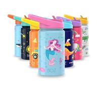 BOZ Botella Agua Niños con Pajita - Botella Agua Acero Inoxidable 414 ml, Botella Térmica Aislamiento Doble Pared Sin BPA, Botella Isotérmica Antiderrame con Asa Apta para el Lavavajillas (Sirena)
