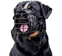 Bozal Ajustable de Metal y Cuero para Pastor Alemán, Doberman, Rottweiler y Otros Perros Medianos y Grandes, Ideal para Adiestramiento 2024,L