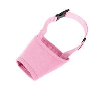 Bozal ajustable para perro para morder y ladrar, bozal de poliéster suave y transpirable con hebillas de liberación rápida para entrenamiento y uso al aire libre (rosa, M)