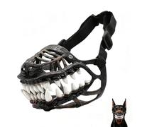 Bozal Aterrador para Perros Halloween,Bozal De Monstruo con Dientes Y Correas Ajustables, Divertido Bozals De Hombre Lobo, Accesorio Funcional Antimordeduras Fiestas, Cosplay Y Celebraciones，B：XXL