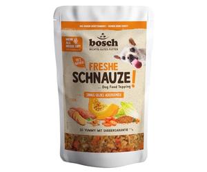 Bozal Bosch Freshe - Verduras de Cultivo Amarillas soleadas 1 x 200 g | Topping para Comida para Perros | Adecuado para Comida Seca y Comida húmeda | con Calabaza Fresca, Zanahorias, Batatas y