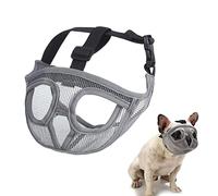 Bozal corto para perro, bulldog, malla transpirable ajustable para entrenamiento, mordeduras, ladridos, ladridos, desordenados, transpirable, cómodo, hebilla de liberación rápida