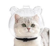 Bozal de burbujas para gatos, polipropileno transparente, casco ajustable | Construcción de plástico resistente y cierre flexible que soporta el lavado, el corte de uñas y el manejo rutinario en casa