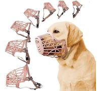 Bozal de malla ajustable para perro, protector bucal de plástico antiladridos a prueba de mordeduras (estilo Beigeregular, n.º 1)
