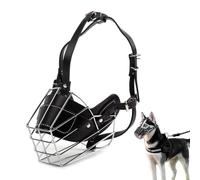 Bozal de metal para perros | Cesta de cara metálica para perros ajustable, protección integral de metal, bozales transpirables para perros de razas grandes, sin bozal para perros, bozal para perros