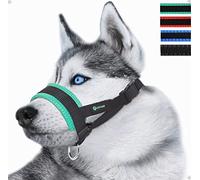Bozal de Nylon para Perros Grandes Previene Mordidas, Ladridos y Que Mastiquen, Bozal Lazo Ajustable (M,Verde)