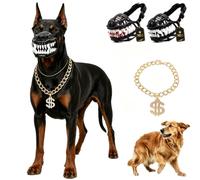 Bozal de Perro Aterrador con Dientes, Disfraz de Sabueso Infernal para Halloween, Máscara de Monstruo de Látex con Correas Ajustables para Cosplay, Fiestas y Fotos (Non-Bloody Style,L)