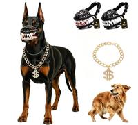Bozal de Perro Aterrador con Dientes, Disfraz de Sabueso Infernal para Halloween, Máscara de Monstruo de Látex con Correas Ajustables para Cosplay, Fiestas y Fotos (Bloody Style,XXL)