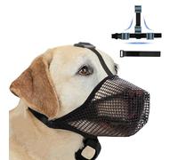 Bozal de Perro, Transpirable Máscara del Perro, Suave Ajustable con Correas Touch Fastener, Bozal para Perros Training for Biting Chewing Pet Mask Dog Malla Suave Perros Pequeños Medianos Grandes