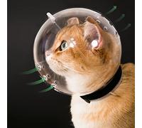 Bozal Transparente para Gatos, tamaño M, Capucha Transpirable, Casco de Astronauta Ajustable para Evitar Que los Gatos muerdan el Aseo, máscara de Bola para Gatos agresivos