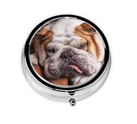 Bozal para bulldog inglés, para perros que duermen. Pastillero Meta con 3 compartimentos, organizador portátil.