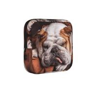 Bozal para Bulldogs ingleses, Mascotas, Perros durmiendo, Bolsa para Guardar compresas sanitarias, Bolsa Porta compresas con Cremallera, Monedero