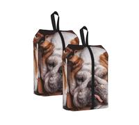 Bozal para Bulldogs ingleses, Mascotas, Perros durmiendo， Bolsas de Viaje para Zapatos (Paquete de 2), Bolsas Impermeables para Guardar Zapatos, Organizador de Zapatos para Viajes y hogar.