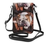 Bozal para bulldogs ingleses, mascotas, perros durmiendo,Bolsos para celular para mujer, bolsos pequeños cruzados - Cartera para celular de cuero sintético con ranuras para tarjetas de crédito