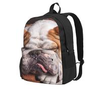 Bozal para bulldogs ingleses, mascotas, perros durmiendo,Mochila con bolsillos, mochila informal para el día a día, resistente al agua, ideal para la escuela, viajes