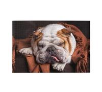 Bozal para Bulldogs ingleses, Mascotas, Perros durmiendo, Rompecabezas de 1000 Piezas, Rompecabezas de Madera para Toda la Familia, decoración de Pared para Adultos y Adolescentes.