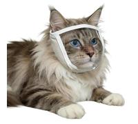 Bozal para gatos - Material de algodón PVC ajustable para mascotas | Protector bucal para gatos | Anti maullidos | Restricción protectora suave para aseo, visitas veterinarias, prevención de