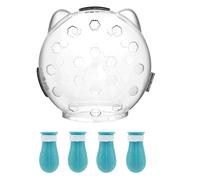 Bozal para gatos para aseo, Casco bozal para gatos con 4 zapatos de silicona, S