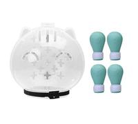 Bozal para gatos transpirable, cubierta transparente con cuatro clips de silicona para cortar garras, ayuda para el cuidado de las mascotas, accesorios de seguridad (verde, A)
