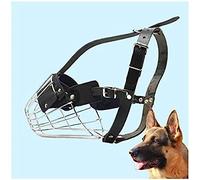 Bozal para Perro Basket para Perros Grandes, Máscara De Metal De Acero Inoxidable para Perros De Compañía, Correas De Cuero Ajustables para Pastor Alemán Belga Malinois,Pastor Alemán,Constructive2