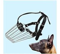 Bozal para Perro Basket para Perros Grandes, Máscara De Metal De Acero Inoxidable para Perros De Compañía, Correas De Cuero Ajustables para Pastor Alemán Belga Malinois,Malinois Belga,Constructive