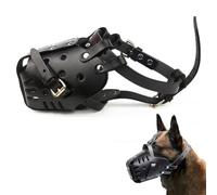 Bozal para perro, bozal de entrenamiento de cuero ajustable para prevenir mordeduras y ladridos, diseño cómodo para perros grandes, ideal para entrenamiento y control de comportamiento