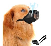 Bozal para perro, bozal de malla ligero y transpirable, funda bebible para chihuahua, pastor alemán, bulldog, ajustable anticaídas, masticación de ladridos (negro, S)