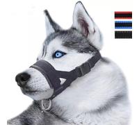 Bozal para perro, bozal suave y transpirable para mascotas, protector bucal ajustable con lazo para colgar, evita mordeduras, ladridos, masticar, bozal de mascotas para perros pequeños, medianos y