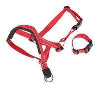 Bozal para Perro con Cuello para la Cabeza, Puente Nasal Acolchado, Protector Bucal para Perro, Bozal Ajustable de Nailon para Evitar Masticar, Suave para Caminar (L)