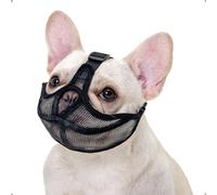 Bozal para Perro de Hocico Corto, no cubrirá el hocico para Perros de la Frente para un Perro de hocico Corto(L,Negro)