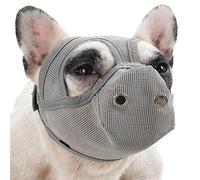 Bozal para perro de malla transpirable para perros de hocico corto, para dejar de morder, ladrar, masticar destructivo, lamer heridas, ligero, permite jadear, beber, caminar solo, uso doméstico