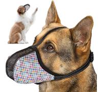 Bozal para perro, protector bucal de malla de aire transpirable ajustable, bozal para mascotas cubierto suave, ajuste seguro para entrenamiento y control de comportamiento, evita mordeduras y