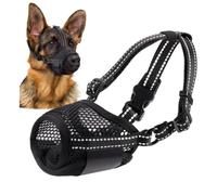 Bozal para perro, protector bucal reflectante de malla transpirable ajustable