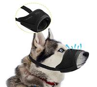 Bozal para perros Air Mesh transpirable ajustable para mascotas, bozal de nailon para perros medianos y grandes, bozal con cierre de velcro suave, evita morder, ladrar y masticar