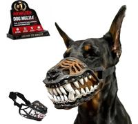 Bozal para perros con dientes grandes y espeluznantes - Máscara de zombie de halloween para perros, disfraz divertido, bozal de hombre lobo ajustable, amarillo:S