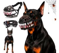 Bozal para Perros con diseño de Dientes aterradores: bozal de Monstruo Aterrador, con Correas Ajustables para Perros pequeños, medianos y Grandes; Ideal para Halloween, Fiestas y Cosplay (B-XXL)