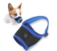 Bozal para perros, correa ajustable, transpirable, suave, para perros pequeños y medianos, más seguro, evita morder, masticar y ladrar (M, azul)