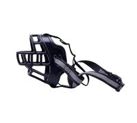 Bozal para Perros, Correa de Nailon Reflectante con Acolchado Extra Suave y Cesta plástico Resistente for la Boca(Reflective Tape Black,No.2)