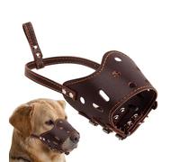 Bozal para Perros de Cuero PU Bicolor: bozal de Seguridad Robusto y Resistente a Las mordeduras, Ajustable para Todas Las Razas de Perros, Acolchado cómodo, eficaz de Control de ladridos y Mor