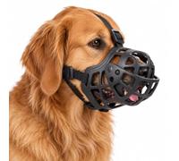 Bozal para perros medianos y medianos, TPE flexible, negro, XL | Bozal ajustable para perros con apertura frontal, para hocicos largos: 10 cm de longitud, 28 - 32 cm de circunferencia