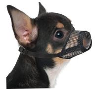 Bozal para Perros pequeño, de Malla Suave y Transpirable para Perros pequeños, bozal para Cachorros, Ayuda cómoda para el Entrenamiento de Mascotas, Negro, XXS 3.94-5.12in