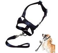 Bozal para perros - Soporte para arnés de entrenamiento, correa ajustable, protector bucal negro, para control de ladridos, mordeduras y | Cómodo soporte para razas pequeñas, medianas y grandes SI